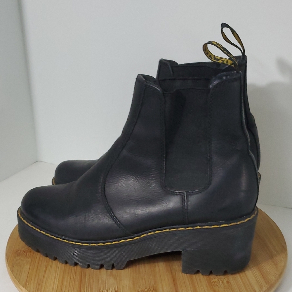 Doc Martens Rometty Leather Platform Chelsea Boots Black Leather Women's 9 - Picture 5 of 12